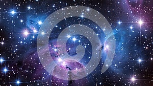 Celestial Elegance, Pink and Blue Starshine in the Cosmos. Generative Ai