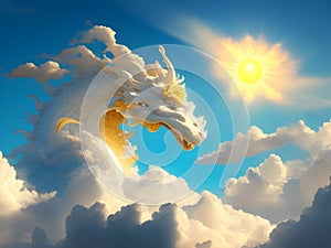 Celestial Fantasies: Mesmerizing Cloud, Sky, Sun, and Dragon Art