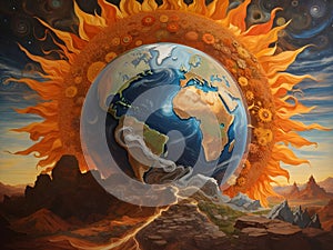 Celestial Harmony: Capturing Earth and the Sun in Perfect Alignment