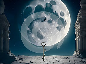 Celestial Harmony: Striking Key to the Moon Art Collection for Dreamers