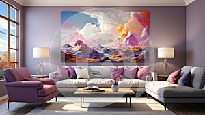 Celestial landscape with eclipse. Created with Generative AI