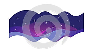 Celestial Night Sky Border with Stars, vector design Generative AI