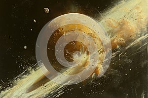 Golden Planet Destruction: Cosmic Debris and Asteroid Impact