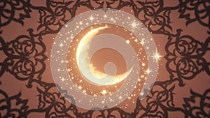 Celestial Pattern with Crescent Moon