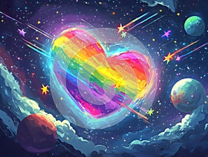 Celestial Pride: The Universe Celebrating Love in Cosmic Colors