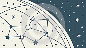 Celestial Star Map with Constellation Patterns, Astronomy Art, vector design Generative AI