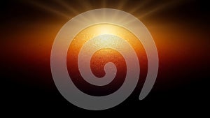 Celestial Sunrise on Textured Horizon