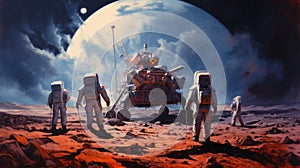 Celestial Triumph: Artistic Rendition of Historic 1969 Moon Landing