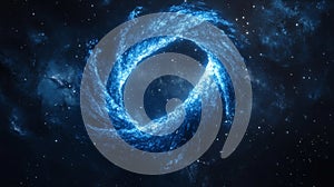 Celestial Vortex A Glowing Blue Nebula In Space
