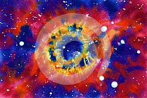 Celestial Watercolor: Exploring Space and Galaxies