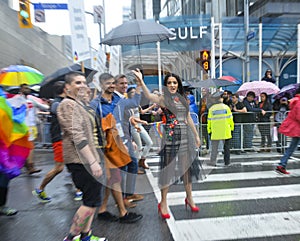 Celina Jaitly in Toronto's 35th annual Pride parade