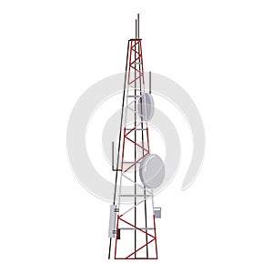 Cell antenna tower isolated color icon