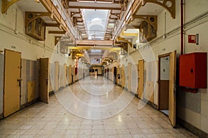 Cell block at the prision La Model in Barcelona