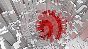 Cell coronavirus in abstract city