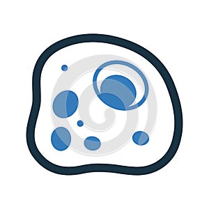 Cell, cytoplasm, eukaryote icon. Glyph style vector EPS