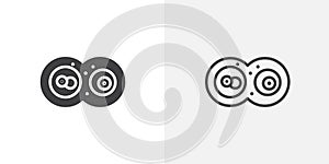 Cell division thin line vector icon set