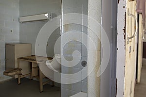 Cell through open door in jail