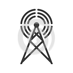 Cell phone antenna line icon isolated on white background.Vector illustration.