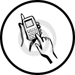 Cell phone dialing vector illustration photo