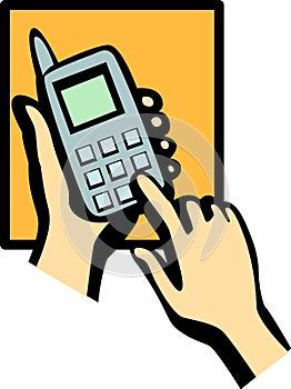 Cell phone dialing vector illustration