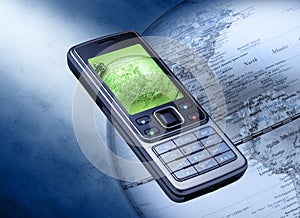 Teléfono móvil globalmente comunicación 