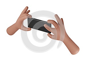 Cell Phone in hand with white background. 3D Rendering