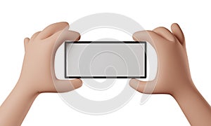 Cell Phone in hand with white background. 3D Rendering