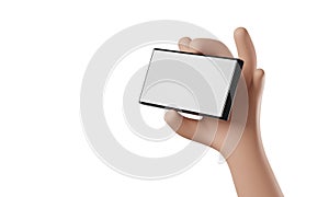 Cell Phone in hand with white background. 3D Rendering