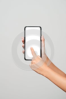 cell phone in hand with white background - easy modification