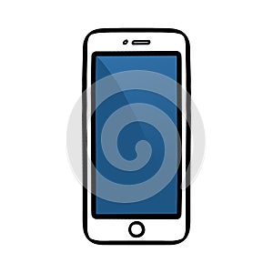 Cell phone illustration on white background