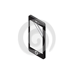 Cell phone isometric icon on white background