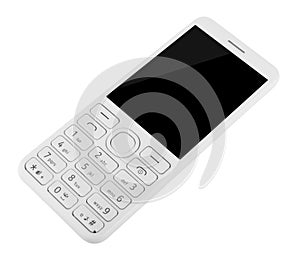 Cell phone with keypad isolated on white background