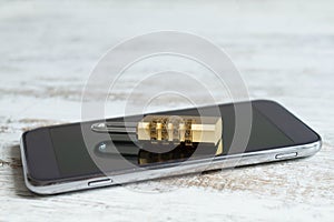 Cell phone security locked