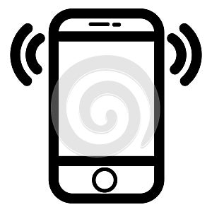 Cell phone and signal icon vector, phone is ringing icon design vector illustration