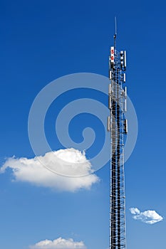 Cell Phone Signal tower on sky background