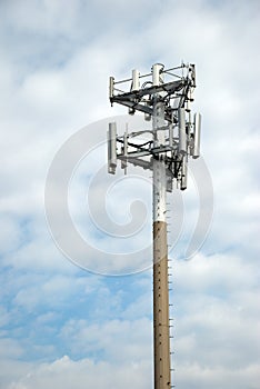 Cell Phone Tower Cloudy Sky