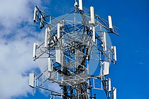 Cell Phone Tower Communication Repeater Array at a Low Angle