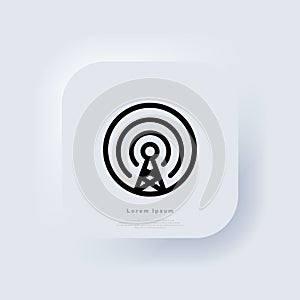 Cell phone tower icon. Antenna icon vector. Wireless. Mobile connection line. Signal sign. Broadcast, transmitter antenna.