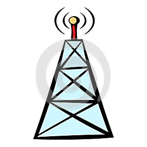 Cell phone tower icon, icon cartoon