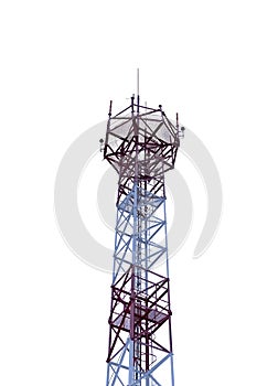 Cell phone tower isolated white background