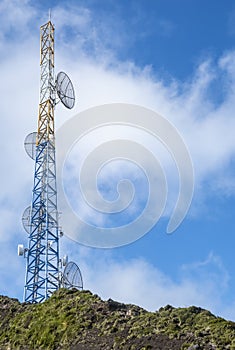 Cell Phone Tower On Top of a Mountain