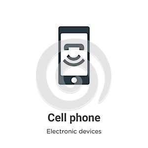 Cell phone vector icon on white background. Flat vector cell phone icon symbol sign from modern electronic devices collection for