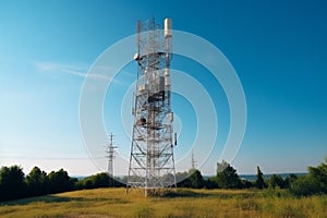 Cell site, cell tower or cellular base station for transmitting radio signals from cellular networks, telco tower,