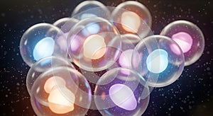 Cell Structure 3D Render of Colorful Biological Cells