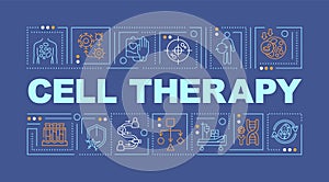 Cell therapy text with creative thin linear icons