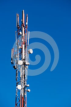 Cell tower and blue sky