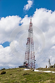 The cell tower. Metall construction