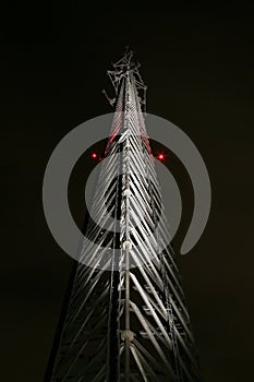 Cell tower at night