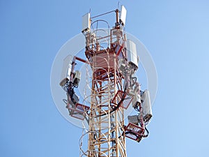 Cell tower, radio mast closeup