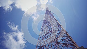 Cell tower   television tower from bottom